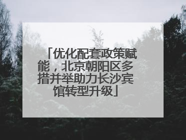 优化配套政策赋能，北京朝阳区多措并举助力长沙宾馆转型升级