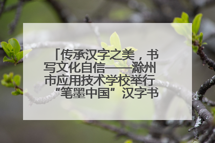 传承汉字之美，书写文化自信——滁州市应用技术学校举行“笔墨中国”汉字书写比赛表彰大会