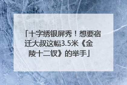 十字绣银屏秀！想要宿迁大叔这幅3.5米《金陵十二钗》的举手