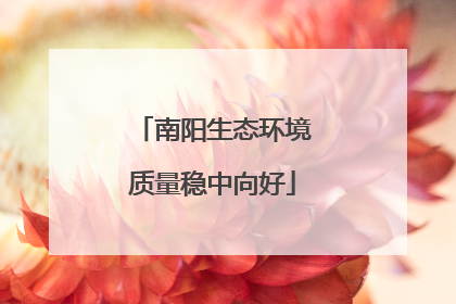 南阳生态环境质量稳中向好