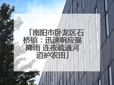 南阳市卧龙区石桥镇：迅速响应强降雨 连夜疏通河道护农田