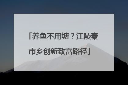 养鱼不用塘？江陵秦市乡创新致富路径