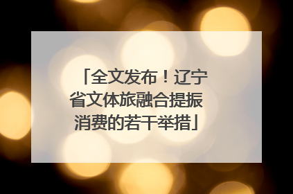 全文发布！辽宁省文体旅融合提振消费的若干举措