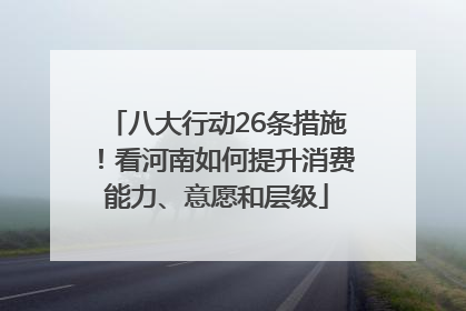 八大行动26条措施！看河南如何提升消费能力、意愿和层级