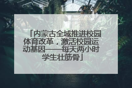 内蒙古全域推进校园体育改革，激活校园运动基因——每天两小时 学生壮筋骨