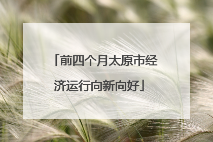 前四个月太原市经济运行向新向好