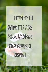 前4个月湖南口岸免签入境外籍旅客增长189%