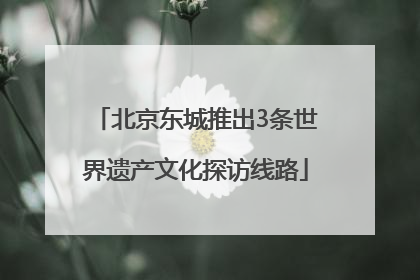 北京东城推出3条世界遗产文化探访线路