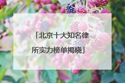 北京十大知名律所实力榜单揭晓