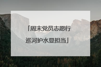 周末党员志愿行 巡河护水显担当