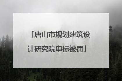唐山市规划建筑设计研究院串标被罚