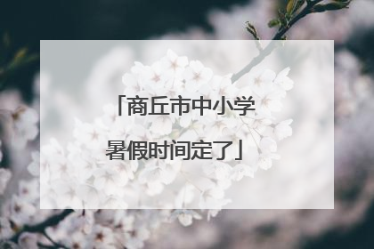 商丘市中小学暑假时间定了