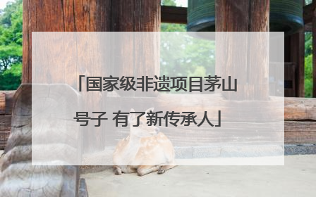 国家级非遗项目茅山号子 有了新传承人