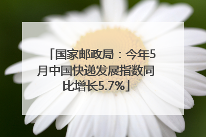 国家邮政局：今年5月中国快递发展指数同比增长5.7%