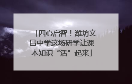 四心启智！潍坊文昌中学这场研学让课本知识“活”起来