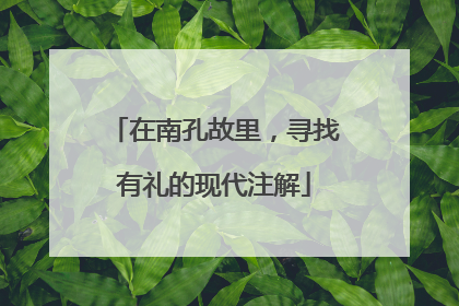 在南孔故里，寻找有礼的现代注解