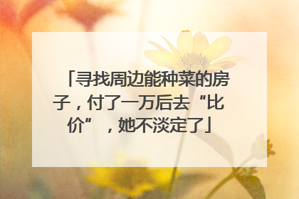 寻找周边能种菜的房子，付了一万后去“比价”，她不淡定了