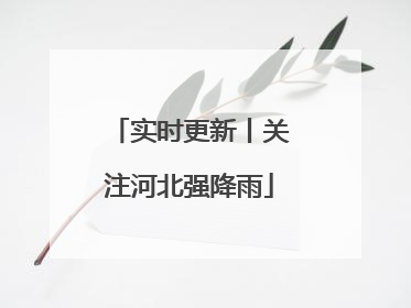 实时更新丨关注河北强降雨