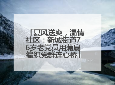 夏风送爽，温情社区：新城街道76岁老党员用蒲扇编织党群连心桥