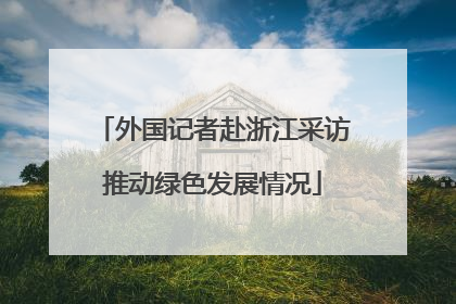 外国记者赴浙江采访推动绿色发展情况
