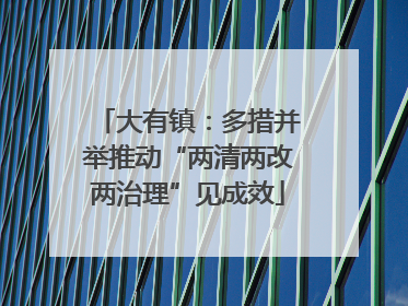大有镇：多措并举推动“两清两改两治理”见成效