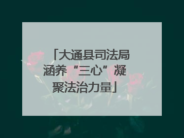 大通县司法局涵养“三心”凝聚法治力量