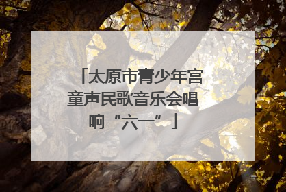 太原市青少年宫童声民歌音乐会唱响“六一”