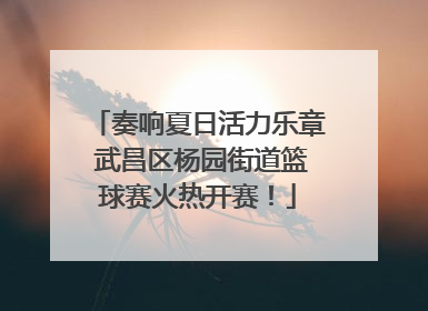 奏响夏日活力乐章 武昌区杨园街道篮球赛火热开赛！