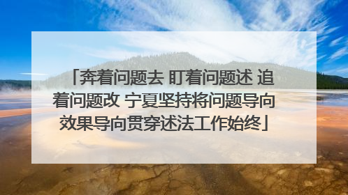 奔着问题去 盯着问题述 追着问题改 宁夏坚持将问题导向效果导向贯穿述法工作始终