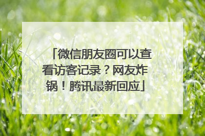 微信朋友圈可以查看访客记录？网友炸锅！腾讯最新回应