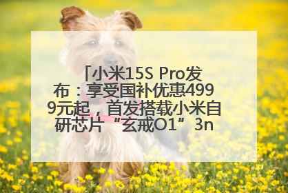 小米15S Pro发布：享受国补优惠4999元起，首发搭载小米自研芯片“玄戒O1”3nm旗舰处理器