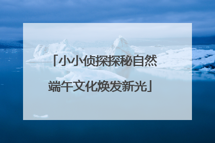 小小侦探探秘自然 端午文化焕发新光