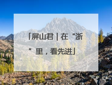 屏山君｜在“浙”里，看先进