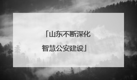 山东不断深化智慧公安建设