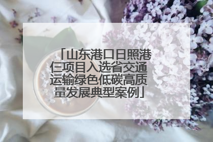 山东港口日照港仨项目入选省交通运输绿色低碳高质量发展典型案例