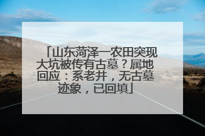 山东菏泽一农田突现大坑被传有古墓？属地回应：系老井，无古墓迹象，已回填