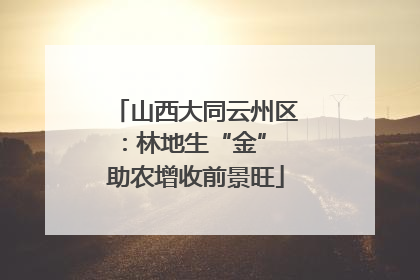 山西大同云州区：林地生“金” 助农增收前景旺