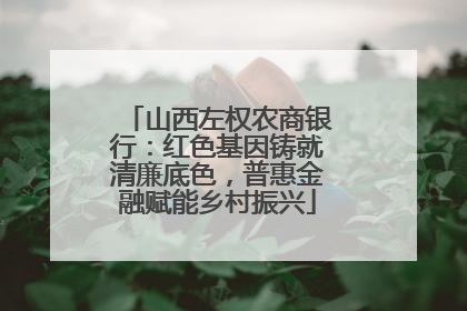 山西左权农商银行：红色基因铸就清廉底色，普惠金融赋能乡村振兴
