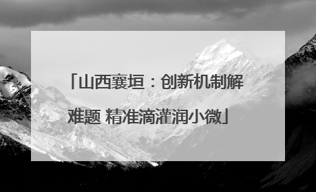 山西襄垣：创新机制解难题 精准滴灌润小微