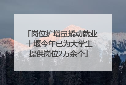 岗位扩增量撬动就业 十堰今年已为大学生提供岗位2万余个