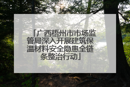 广西梧州市市场监管局深入开展建筑保温材料安全隐患全链条整治行动
