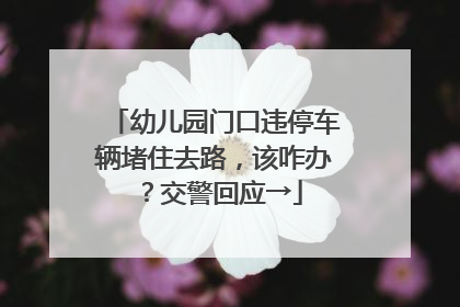 幼儿园门口违停车辆堵住去路，该咋办？交警回应→