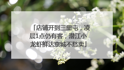 店铺开到三里屯，凌晨1点仍有客，潜江小龙虾鲜达京城不愁卖
