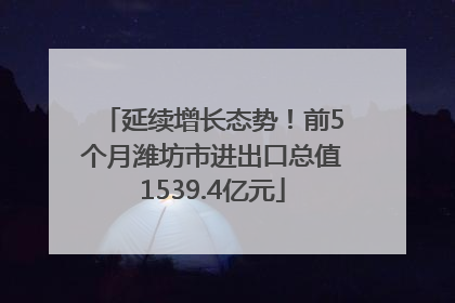 延续增长态势！前5个月潍坊市进出口总值1539.4亿元
