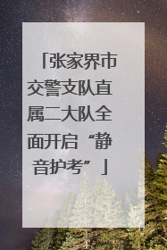 张家界市交警支队直属二大队全面开启“静音护考”