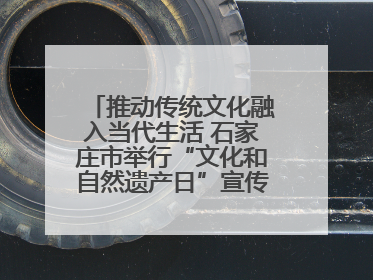 推动传统文化融入当代生活 石家庄市举行“文化和自然遗产日”宣传展示活动
