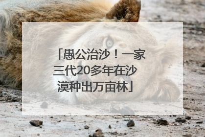 愚公治沙!一家三代20多年在沙漠种出万亩林