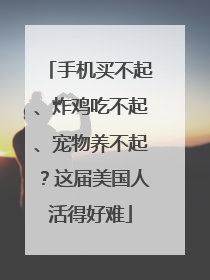 手机买不起、炸鸡吃不起、宠物养不起？这届美国人活得好难