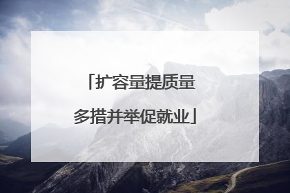 扩容量提质量 多措并举促就业