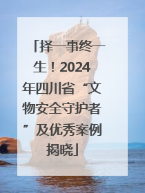 择一事终一生！2024年四川省“文物安全守护者”及优秀案例揭晓